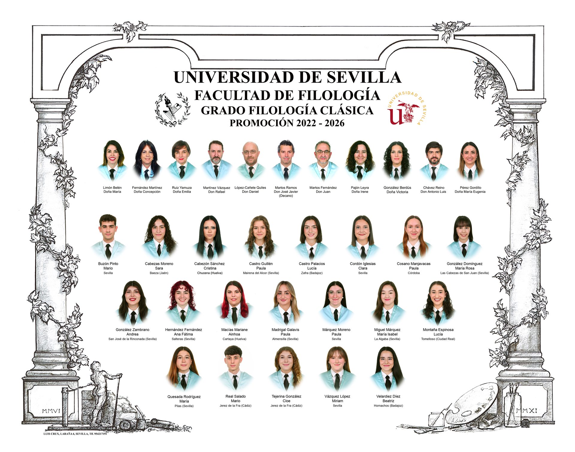 Ejemplo de orla universitaria Luis Crux