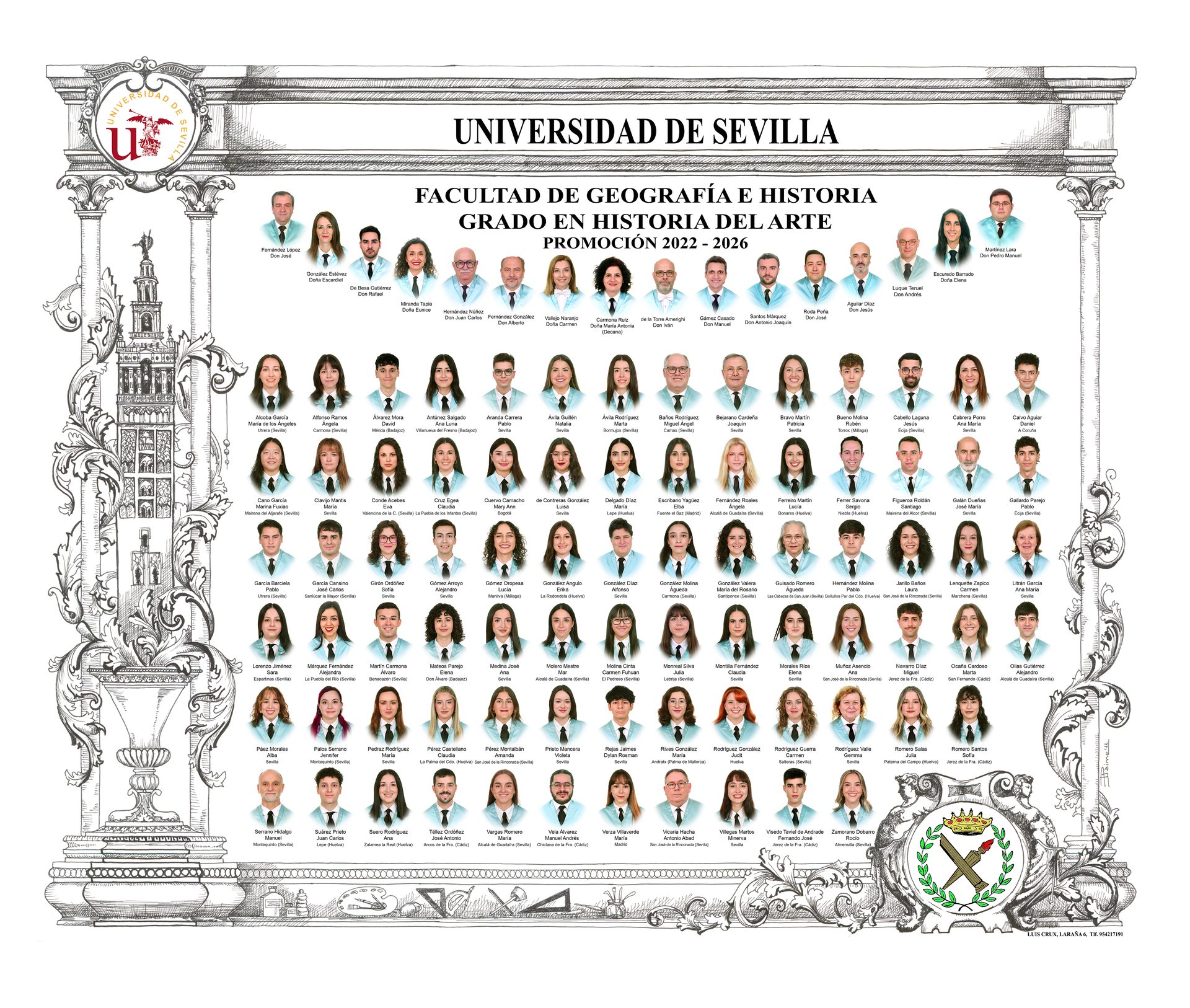 Ejemplo de orla universitaria Luis Crux